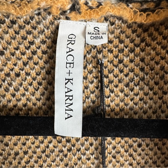 Grace + Karma Fringe Knit Cardigan Sweater Small Aztec Boho Southwest Style - Picture 2 of 10